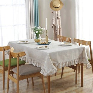 Waterproof Tablecloth Mediterranean Style Blue Striped Tassel Table Cloth - Hearth & Lume